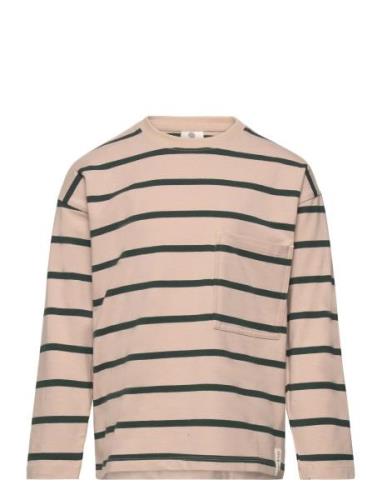 T-Shirt Ls Stripe Beige En Fant