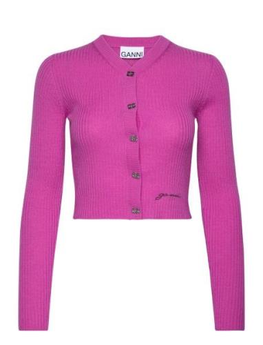 Mini Ribbed Merino Knit Pink Ganni