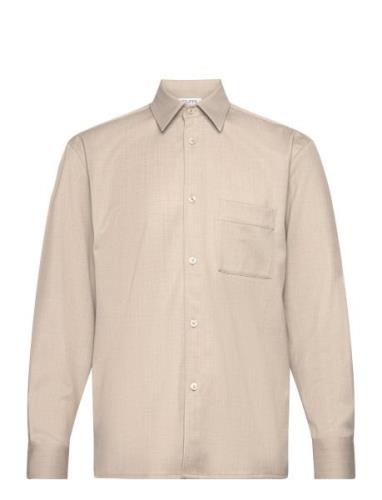 Boxy Wool Twill Shirt Beige Filippa K