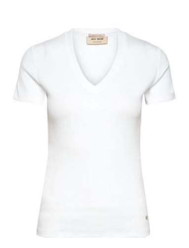 Mmnicole V-Ss Rib Tee White MOS MOSH