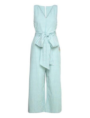 Vichy V-Neck Sleeveless Overall Blue Bobo Choses