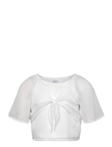 Blouse With Knot At Front White Lindex