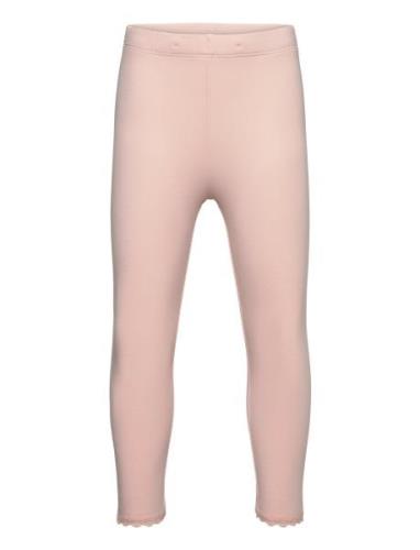 Capri Leggings With Lace Pink Lindex