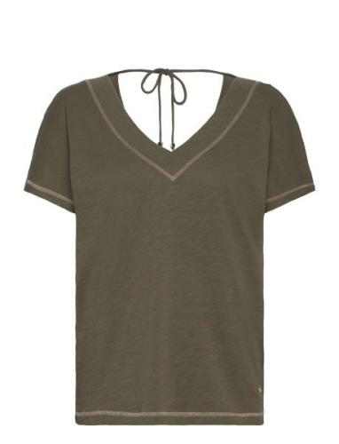 Mmmandy V-Neck Tee Khaki MOS MOSH