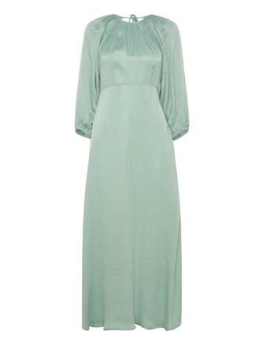 Crepe Satin Maxi Dress Green By Ti Mo