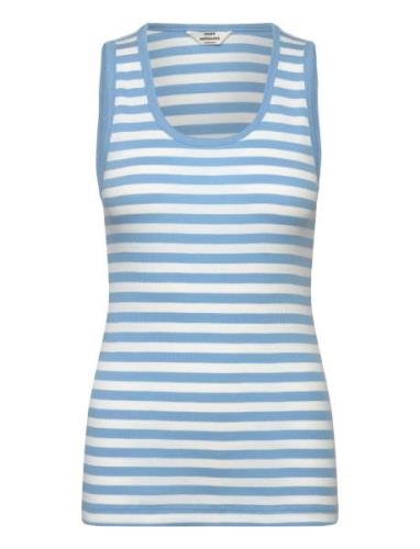 2X2 Cotton Stripe Amour Tank Top Blue Mads Nørgaard