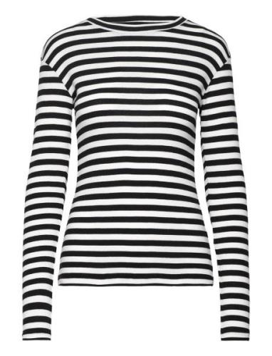 2X2 Cotton Stripe Tuba Tee Ls Black Mads Nørgaard