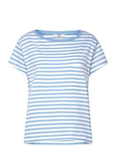 Organic Jersey Stripe Torva Tee Blue Mads Nørgaard