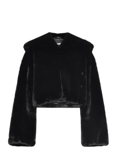 Fluffy Hooded Jacket Black ROTATE Birger Christensen