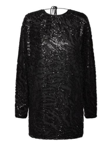 Sequins Low Back Dress Black ROTATE Birger Christensen