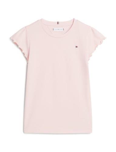 Essential Ruffle Sleeve Top Ss Pink Tommy Hilfiger