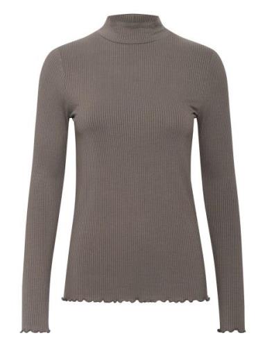 Kadrew Turtleneck T-Shirt Brown Kaffe