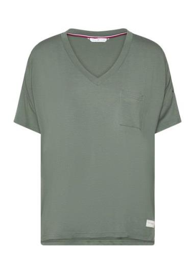 Ss Tee V Neck Green Tommy Hilfiger