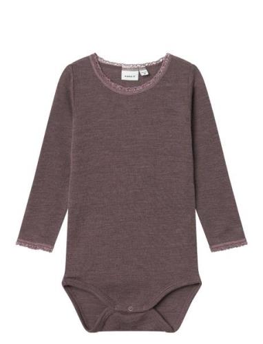 Nmfwang Wool Needle Ls Body Solid Noos Brown Name It