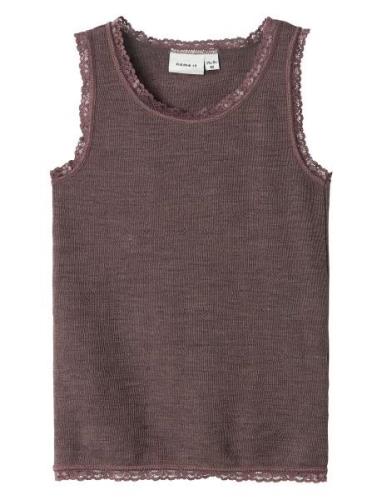 Nmfwang Wool Needle Tank Top Noos Brown Name It