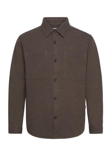 Slh-Heavy Twill Overshirt Ls Noos Brown Selected Homme