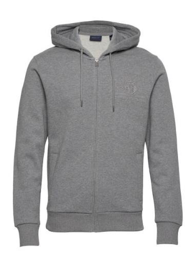 Reg Tonal Shield Full Zip Hoodie Grey GANT