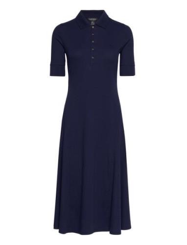 Cotton-Blend Polo Dress Navy Lauren Ralph Lauren