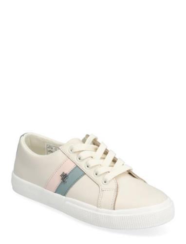 Janson Ii Leather Sneaker Cream Lauren Ralph Lauren