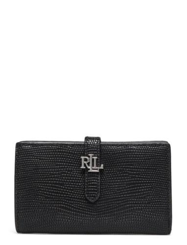 Lizard-Embossed Leather Wallet Black Lauren Ralph Lauren