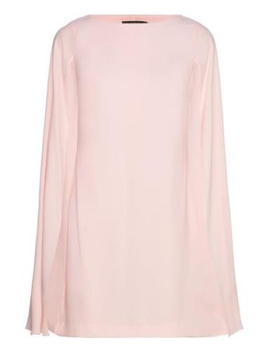 Cape Georgette Cocktail Dress Pink Lauren Ralph Lauren