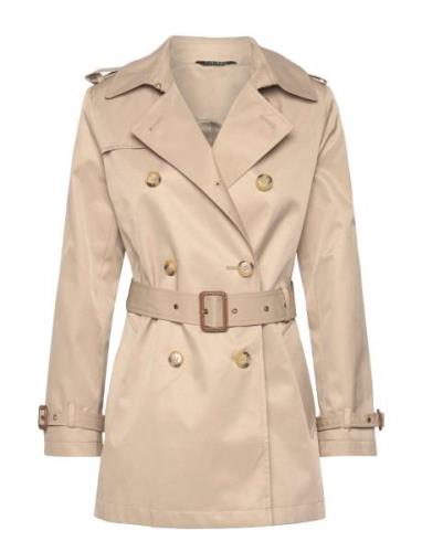 Belted Cotton-Blend Trench Coat Beige Lauren Ralph Lauren