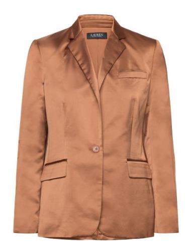 Satin Charmeuse Blazer Brown Lauren Ralph Lauren