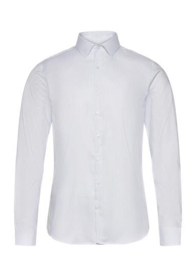 Stretch Collar Stripe Slim Shirt White Calvin Klein