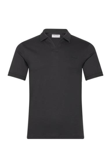 Smooth Cotton Open Placket Polo Black Calvin Klein