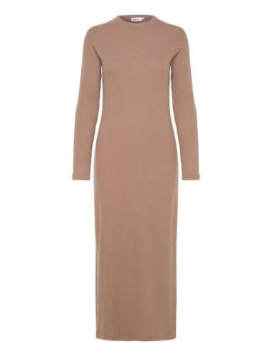 Daniela Rib Dress Beige Once Untold