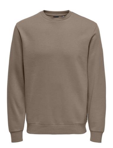 Onsceres Life Crew Neck Brown ONLY & SONS