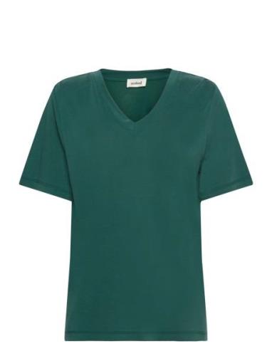 Slcolumbine Loose Fit V-Neck Ss Green Soaked In Luxury