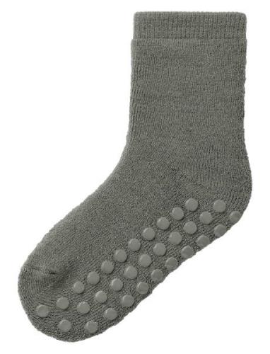 Nmmwaksi Wo/Bl Terry Sock W/Non Skid Green Name It