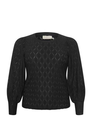 Kctina Lace Blouse Black Kaffe Curve