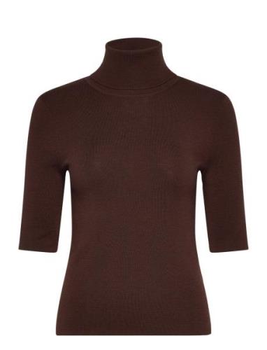 Merino Elbow Sleeve Top Brown Filippa K