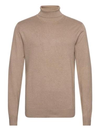 Mélange Roll Neck Knit Beige Lindbergh