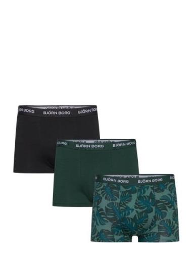 Cotton Stretch Trunk 3P Green Björn Borg