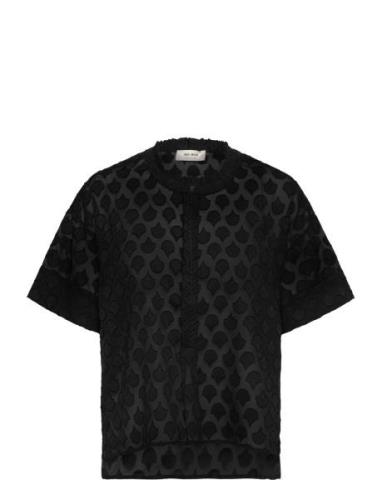 Mmtoba Jacquard Voile Blouse Black MOS MOSH