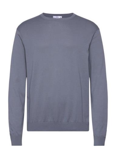 100% Cotton Fine-Knit Sweater Blue Mango