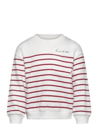 Striped Cotton-Blend Sweatshirt White Mango