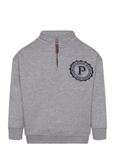 Embroidered Detail Cotton Sweatshirt Grey Mango