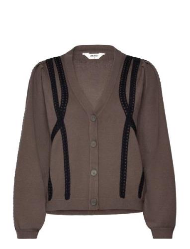 Objulla Knit L/S Re Cardigan 134 Brown Object