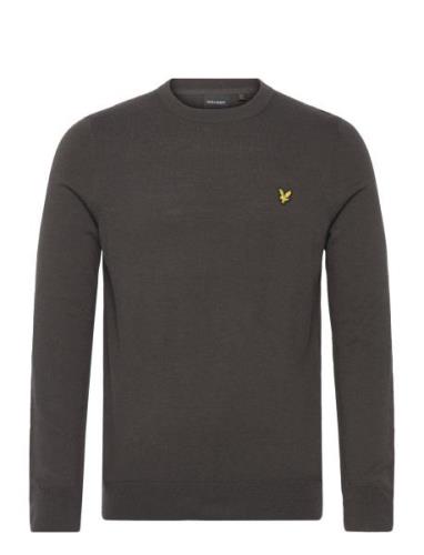 Cotton Merino Crew Neck Jumper Black Lyle & Scott