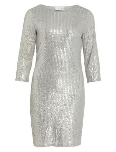 Visparkling 3/4 O-Neck Dress/Ka Silver Vila