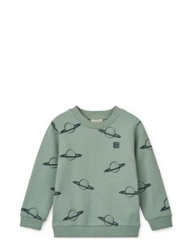 Thora Printed Sweatshirt Green Liewood