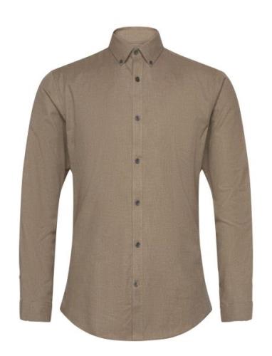 Mouliné Stretch Shirt L/S Beige Lindbergh