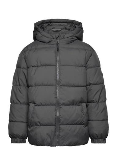 Hood Quilted Coat Grey Mango