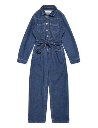 Long Denim Jumpsuit Blue Mango