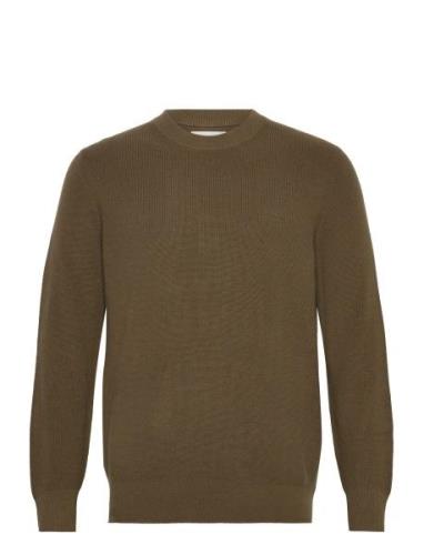 Cotton Wool Rib C-Neck Khaki GANT