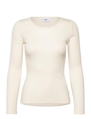 Garimasz Wool Ls Blouse Beige Saint Tropez